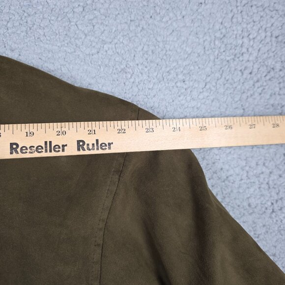 Zero Restriction Sweater Mens Medium Brown 1/4 button Golf Outerwear Suede VTG - Picture 9 of 12